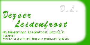 dezser leidenfrost business card